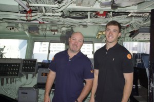John and Blake on the Midway bridge tour