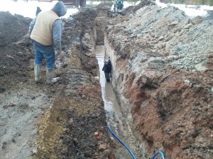 Trenching for new water pipes